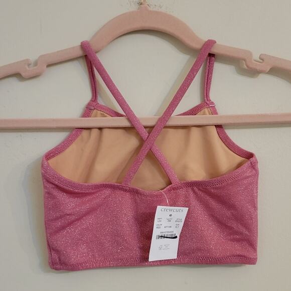 NWT J. Crew Crewcuts Girls Pink Shimmer Bikini "Top Only" 6/7 - Picture 3 of 4